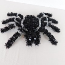 Black Silver Tinsel Spider Hanging Halloween Decoration 15&quot; Across Legs ... - £4.67 GBP