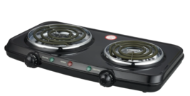 Mainstays Double Burner, 120V~ 1800W, Easy to Cook, Elegant Classic Design - $14.77