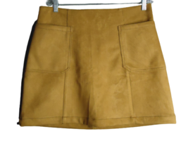 Maurices Mini Faux Suede Skirt Size 14 With Pockets Back Zipper Brown - $15.84