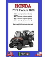 2022 Honda Pioneer 1000 M3D M3P M5P M5D SXS Owners / Maintenance Manual - $12.95