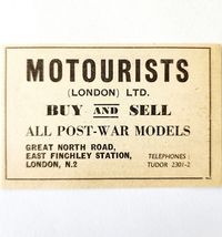 1954 Motourists London Post War Model Dealership Advertisement Automobil... - $14.01 CAD