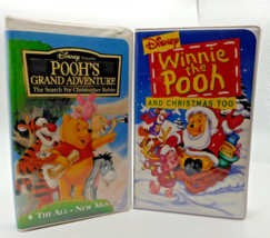 2 VHS- Winnie The Pooh and Christmas Too &amp; Pooh&#39;s Grand Adventure Clamshell - £11.04 GBP