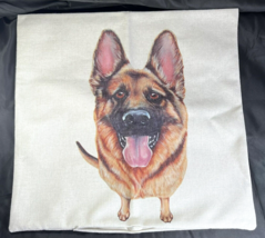 Set of 2 German Shepherd dog throw pillow covers  ~ burlap ~ GSD ~ 16.75x17&quot; - £3.16 GBP