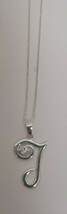 925 Sterling Silver Cursive Initial Letter T Pendant Necklace - $306.03 MXN