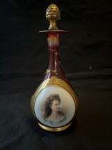 Antique Bohémien Portrait Parfum Bouteille Unsigned. Ca 1890 - $397.62