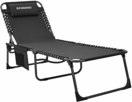 FUNDANGO Folding Chaise Lounge Chair for Outdoor, Lawn, Patio, Beach - £86.22 GBP