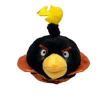 Angry Birds Space Firebomb Bomb Black Bird Plush 6&quot; Stuffed Animal Toy Rovio - £10.76 GBP