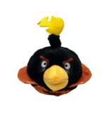 Angry Birds Space Firebomb Bomb Black Bird Plush 6&quot; Stuffed Animal Toy R... - £10.97 GBP