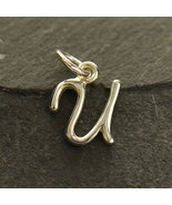 Sterling Silver Initial Charm Letter U 14x8mm - $18.90 CAD
