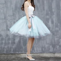 WHITE A-line 6-Layered Midi Tulle Skirt Outfit Custom Plus Size Ballerina Skirts image 9