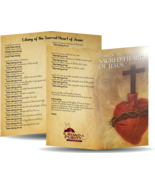 Litany of the Sacred Heart of Jesus - Prayer Card / 3&quot; x 6&quot; folded (c) - $3.50+