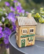 Ceramic Village Green Grocer Candle Holder - $19.39