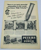 1948 Print Ad Peters Power .22 Rifle Cartridges Men on Horseback Hunt Co... - $10.26