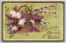 Easter Basket Purple Flowers To Davidson Long Pine NE Postcard A34 - £3.87 GBP