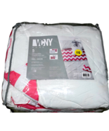 VCNY Home 5 Piece Reversible Comforter Set Full Queen Kara Pink White St... - £87.35 GBP