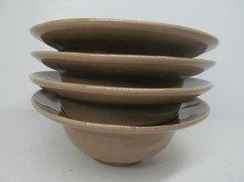 Pottery Barn  Set Of 3 Taupe Deep Pasta Soup Cereal Bowls  7 5/&quot;H X 2 3/4&quot;W VGC - £31.00 GBP