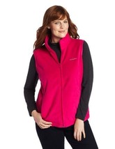 Columbia Womens Fuchsia Pink Full zip mock neck Benton Springs Fleece Vest XL - £18.14 GBP