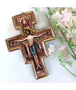 Ceramic San Damiano Crucifix - Franciscan Wall Cross - Byzantine Style C... - $53.90 CAD