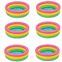 Intex 34in x 10in Sunset Glow Soft Inflatable Baby/Kids Swimming Pool (6 Pack) - £75.93 GBP