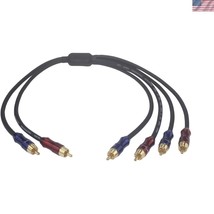 Compact 1.5FT Dual RCA Splitter with Gold Plated Connectors | Pure Copper - $42.00