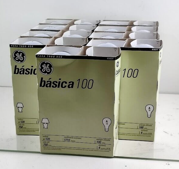 GE Basic 100 Watt Light A 19 Bulbs 1710 Lumens Up to 750 Hrs Pack of 9 (36-Bulb) - $143.55