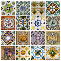 Tile Decals Porto - Set of 16 - Self Adhesive Tile Decals Art for Walls Kitchen - £10.25 GBP