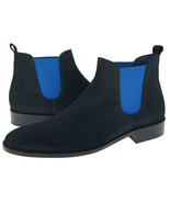 Alex D &quot;Austin&quot; Chelsea, Men&#39;s Dress/Casual Suede Ankle Boots, Navy - $122.50