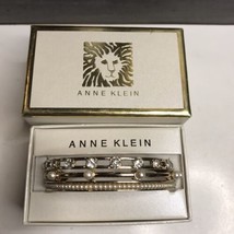 Anne Klein NIB Set of 3 Bracelets Faux Pearl and Rhinestones - £17.93 GBP