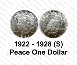 1922 to 1928 S Peace One Dollar American COPY coin - £11.81 GBP