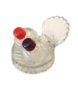 Hazel Atlas Glass mini Salt &amp; Pepper Shakers Art Deco Turkey Fan Tail Cl... - £12.17 GBP