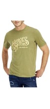 Heroes Motors Men&#39;s Crew Neck Signature Graphic T-Shirt in Army Green-Me... - $15.88