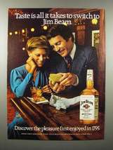 1980 Jim Beam Whiskey Ad - Taste Is All It Takes - £14.45 GBP