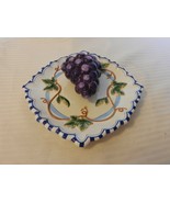 Ceramic Plate With 3 Dimensional Grapes Wall Art from Bella Gasa 7.75&quot; S... - £31.60 GBP