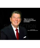 RONALD REAGAN &quot;MAN IS NOT FREE UNLESS GOVERNMENT...&quot; QUOTE PHOTO VARIOUS... - €4,17 EUR+