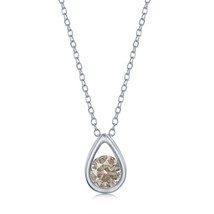Pearshaped Necklace w/Round &#39;June Birthstone&#39; - Alexandrite - £31.99 GBP