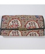 Vintage Tapestry Wallet Nina Pinta Spanish Ships Kiss Lock Pocket 70s Style - $29.67