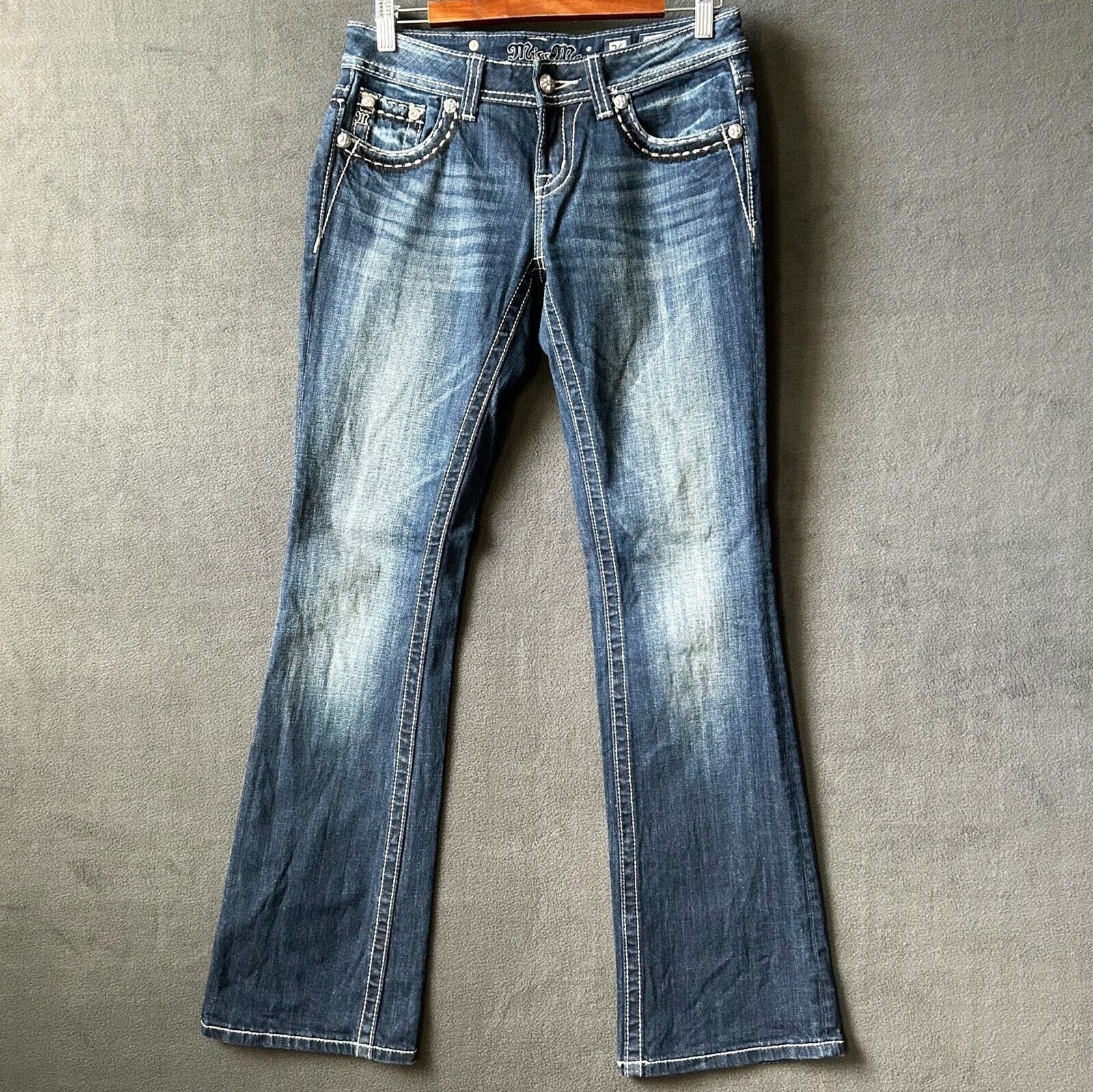 Miss Me Easy Boot Jeans Women’s Size 26 Blue Denim JE5733EL Embellished Pockets Item image 4