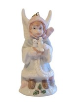 Vintage Porcelain Victorian Girl Angel w/ Doves Ornament Figurine - £10.43 GBP