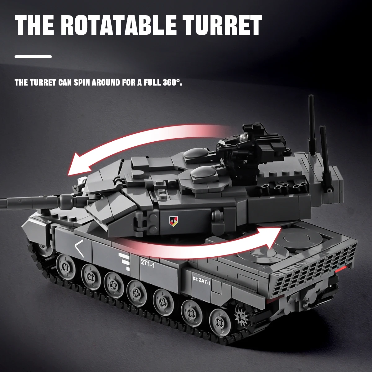 Play Military Tanks Challenger Leopard 2A7+ Main Battle Tank Soldier Police Buil - £66.14 GBP