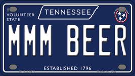 Mmm Beer Tennessee Blue Novelty Mini Metal License Plate - £11.76 GBP
