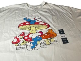 The Smurfs Mushroom Men’s T-Shirt Sz 3XL White Licensed 100% Cotton Larg... - $12.99