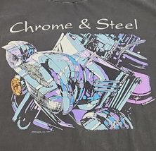 Vtg 1994 Black Harley Davidson Chrome &amp; Steel Single Stitch T-Shirt - Si... - £34.39 GBP