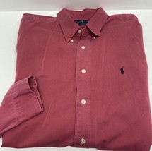 Polo Ralph Lauren Blake Shirt Mens 2XL Long Sleeves Cotton Red - £18.64 GBP