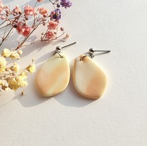 Modern Marble Earrings, Resin Coated Front, Polymer Clay Earrings, Handmade Jewe - $19.00