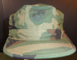 1990 USMC MARINE CORP 8 POINT BDU UTILITY  CAP W/ EGA EAGLE GLOBE ANCHOR... - $31.31