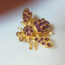Retired Joan Rivers Purple Pave Crystal Bug/Bee Brooch - £96.80 GBP