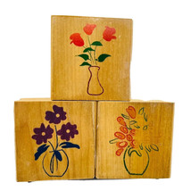 Wood Rubber Mount Stamp Rose Vase Ginger Jars Flower Floral Asian - £15.97 GBP