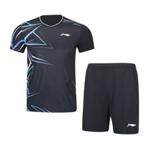 Li-Ning Badminton Training Suit Men&#39;s Sports T-Shirts Shorts AsiaFit AAT... - $69.21