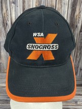 WSA Snocross Snowmobile Racing Black Orange Adjustable Snapback Trucker Hat - £7.80 GBP