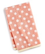 Martha Stewart Collection 15 x 28&quot; Cotton Dot Spa Fashion Hand Towel,Melon - £15.57 GBP